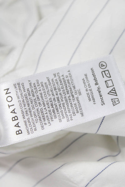 Babaton Womens White Tencel Collared Button Up Basic Top Long Sleeve Size XS