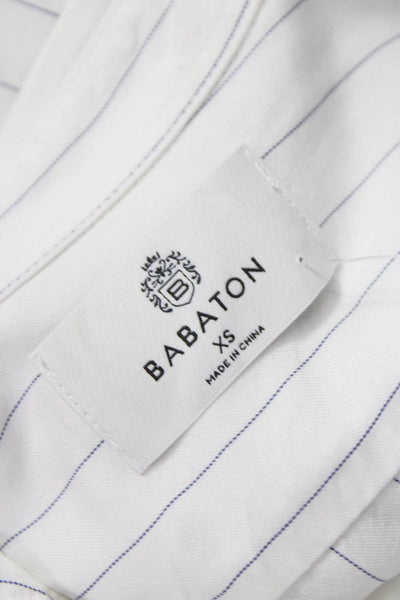 Babaton Womens White Tencel Collared Button Up Basic Top Long Sleeve Size XS
