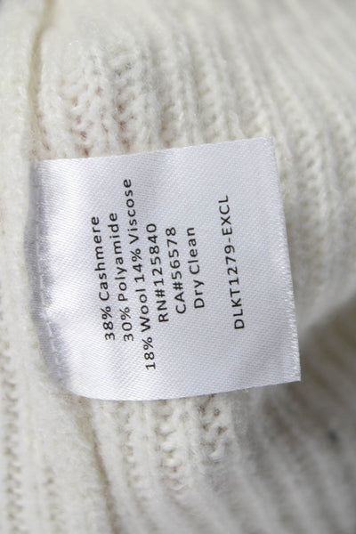 Intermix Womens Cropped Cashmere Tank V Neck Sleeveless Ivory Size PP