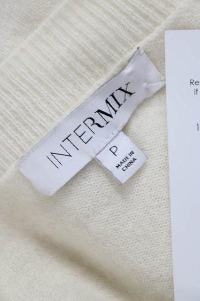 Intermix Womens Ivory Cashmere V-Neck Cardigan Long Sleeve Solid Size PP