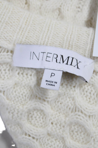 Intermix Women Ivory Cashmere Geometric Shrug Sweater Long Sleeve Size PP