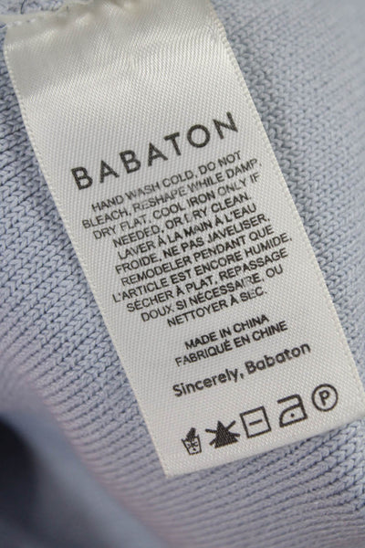 Babaton Women Cropped Tank Square Neck Blue Sleeveless Nylon Size M