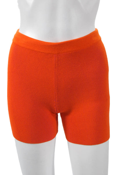 Jacquemus Womens Hot Pants Orange Striped Viscose Pull On Size 34