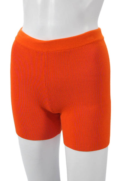 Jacquemus Womens Hot Pants Orange Striped Viscose Pull On Size 34