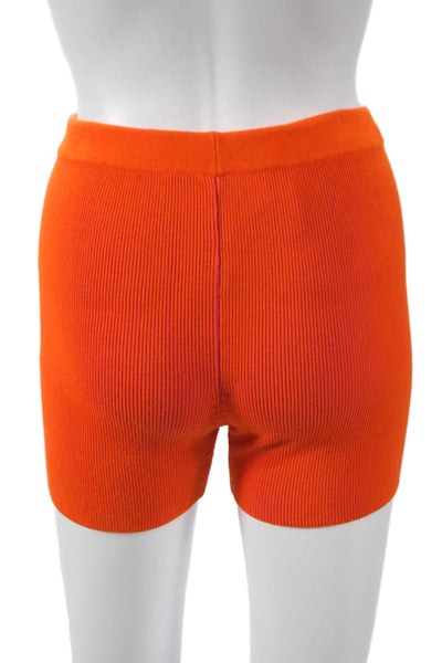 Jacquemus Womens Hot Pants Orange Striped Viscose Pull On Size 34