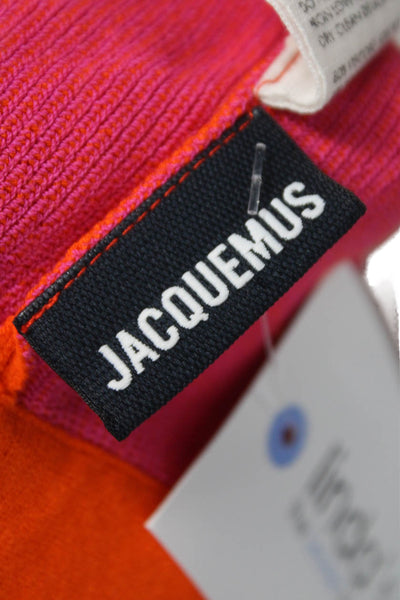 Jacquemus Womens Hot Pants Orange Striped Viscose Pull On Size 34