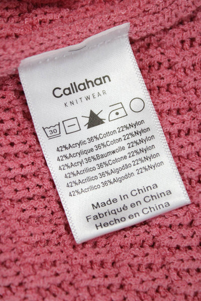 Callahan Women Pink V-Neck Short Sleeve Bodycon Dress Acrylic Size XS