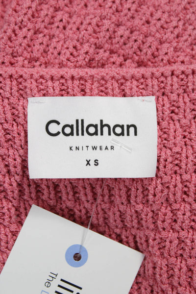 Callahan Women Pink V-Neck Short Sleeve Bodycon Dress Acrylic Size XS