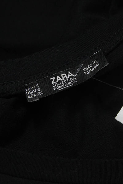 Zara Collection By Basic Women T-Shirt Dress Black Short Sleeve Size S