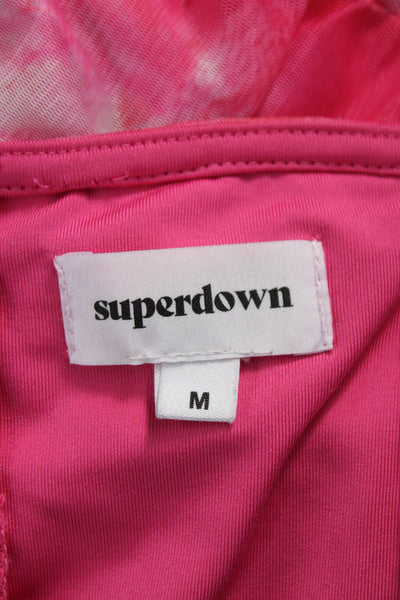 Superdown Women Bodycon Strapless Pink Dress Knee Length Size M