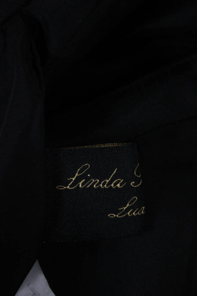 Linda Richards Womens Black Blue Fox Long Sleeve Jacket Open Size S