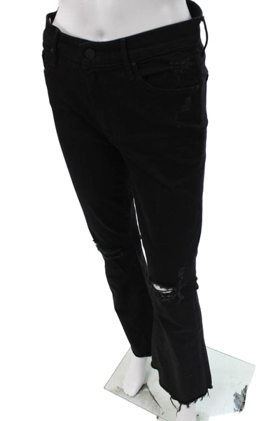 Mother Womens Flared Jeans Black High Rise Cotton Size 27
