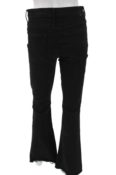 Mother Womens Flared Jeans Black High Rise Cotton Size 27