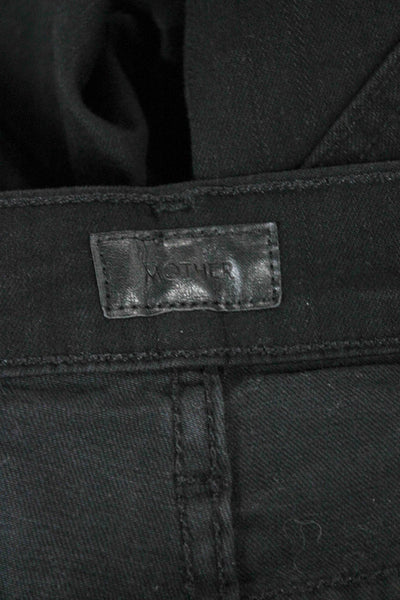 Mother Womens Flared Jeans Black High Rise Cotton Size 27