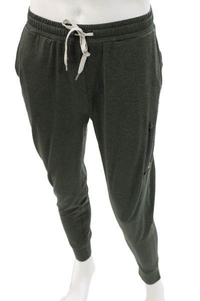 Vuori Mens Jogger Pants Green Drawstring Polyester Size S