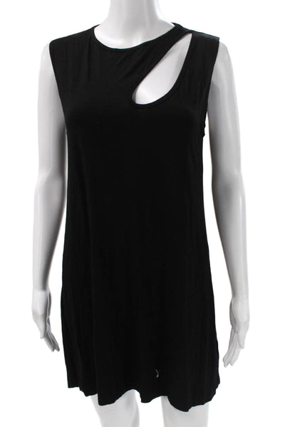 Michael Lauren Women Tank Dress Black Rayon Sleeveless Round Neck Size M