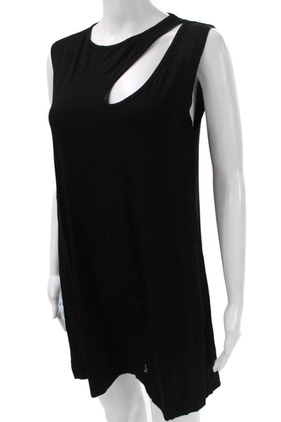 Michael Lauren Women Tank Dress Black Rayon Sleeveless Round Neck Size M