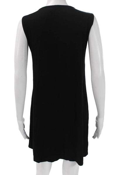 Michael Lauren Women Tank Dress Black Rayon Sleeveless Round Neck Size M