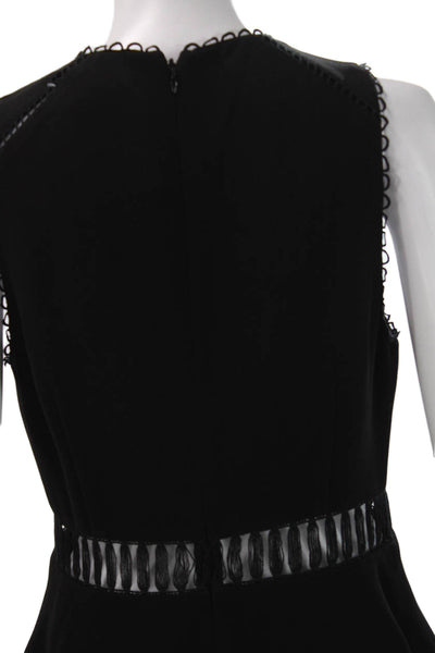 Rachel Zoe Women A-Line Sleeveless Black Round Neck Short Dress Size 8
