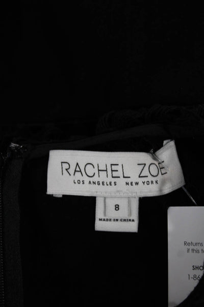 Rachel Zoe Women A-Line Sleeveless Black Round Neck Short Dress Size 8