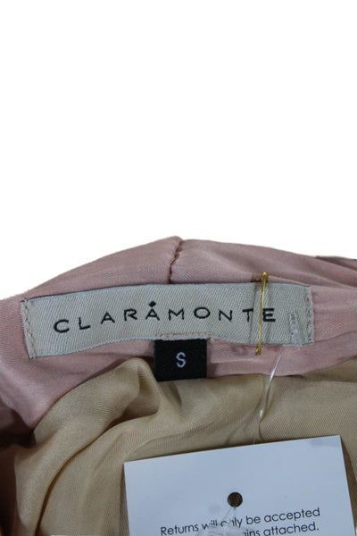 Claramonte Women Basic Viscose High Neck Long Sleeve Yellow Blouse Size S