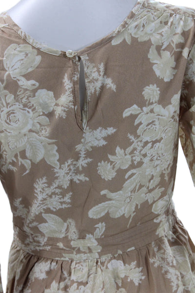 Love Shack Fancy Women Fit & Flare Beige Cotton Dress Size 0