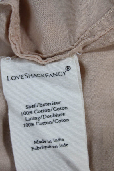 Love Shack Fancy Women Fit & Flare Beige Cotton Dress Size 0