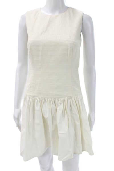 RED Valentino Womens A-Line Ivory Cotton Sleeveless Dress Size 38