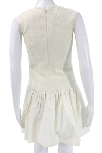 RED Valentino Womens A-Line Ivory Cotton Sleeveless Dress Size 38