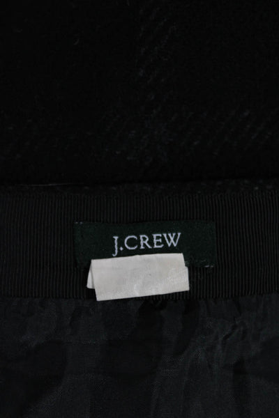 J Crew Women Straight Pencil Wool Short Skirt Black Zip Size 0