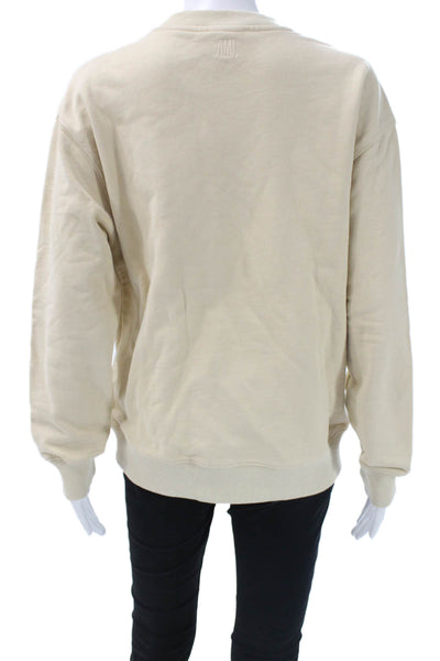 AMI Alexandre Mattiussi Unisex Adults Pullover Beige Cotton Size S