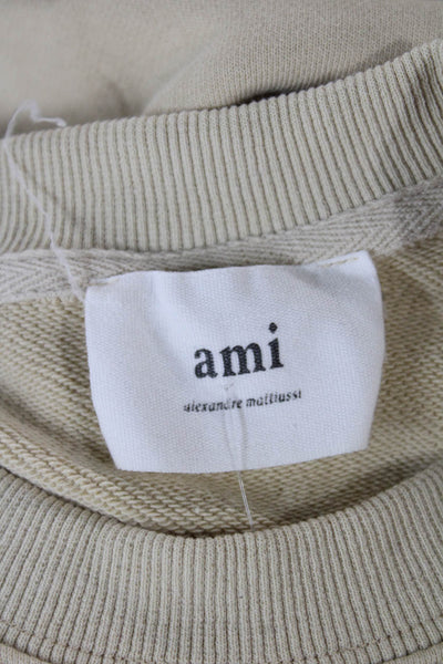 AMI Alexandre Mattiussi Unisex Adults Pullover Beige Cotton Size S