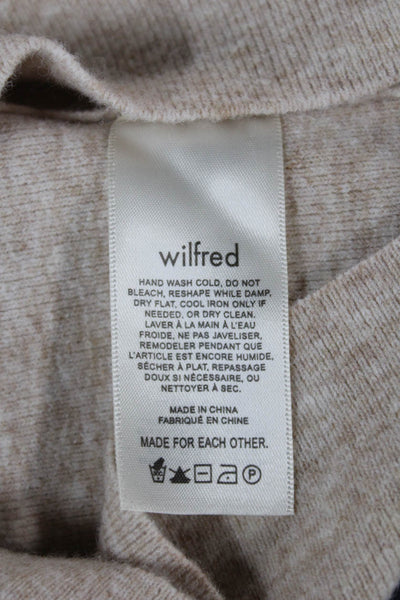 Wilfred Womens Basic Square Neck Long Sleeve T-Shirt Beige Nylon Size S