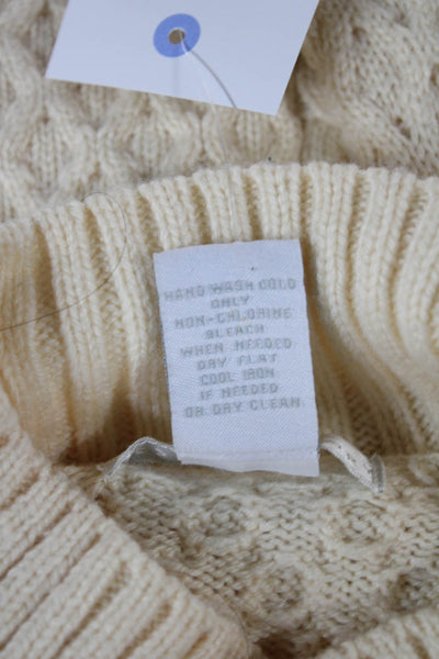 Design History Women Pullover Sweater Ivory Turtleneck Long Sleeve Size S