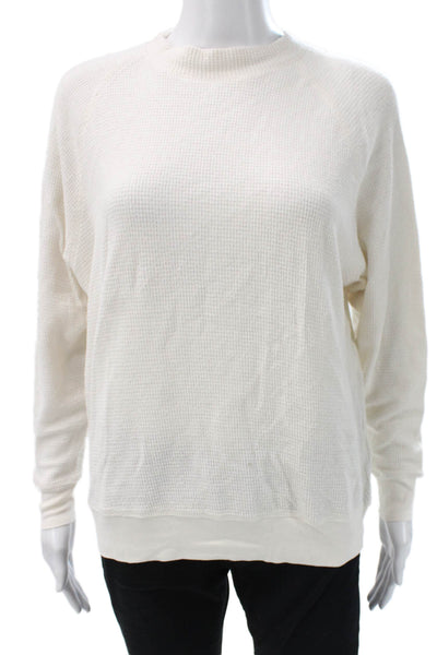 James Perse Womens Basic Cotton Long Sleeve Crew Neck T-Shirt White Size 0