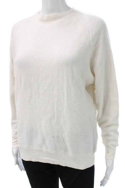 James Perse Womens Basic Cotton Long Sleeve Crew Neck T-Shirt White Size 0