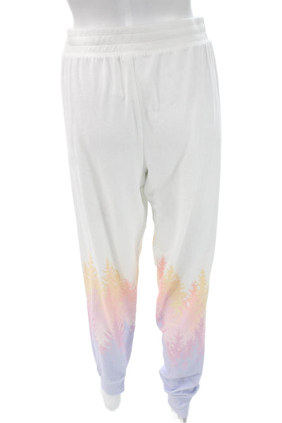 PJ Salvage Womens White Graphic Lounge Pants Drawstring Polyester Size M