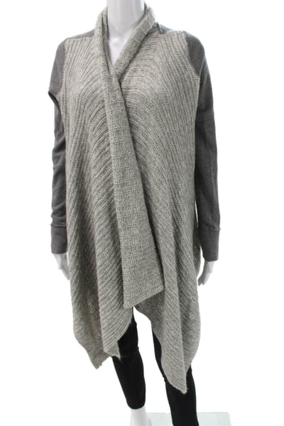 Saturday Sunday Anthropologie Womens Gray Cowl Neck Cotton Cardigan Size S
