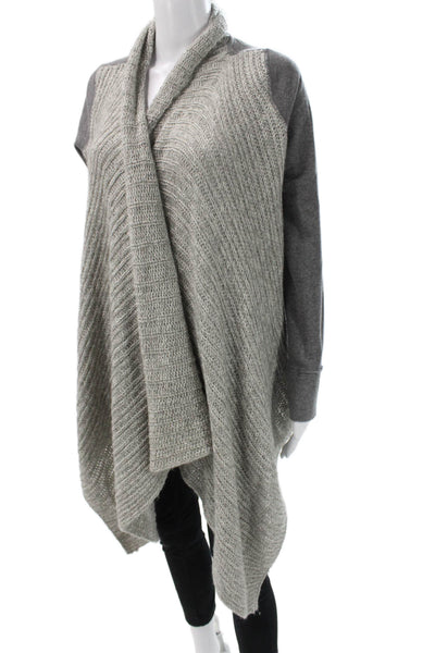 Saturday Sunday Anthropologie Womens Gray Cowl Neck Cotton Cardigan Size S