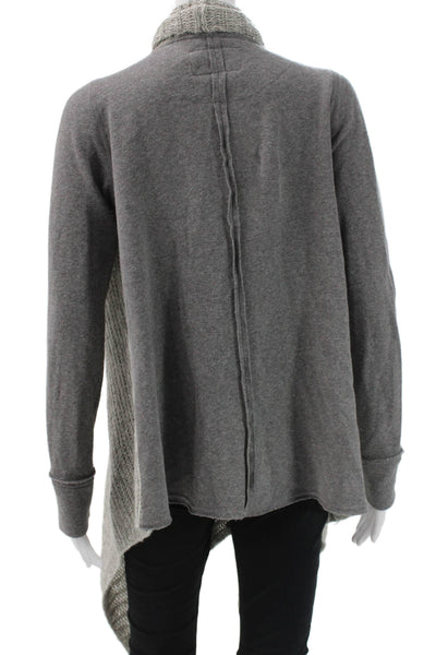 Saturday Sunday Anthropologie Womens Gray Cowl Neck Cotton Cardigan Size S