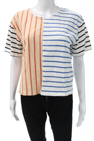 Madewell Womens Colorblock Cotton T-Shirt Short Sleeve Size S