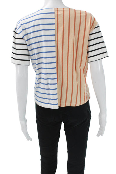 Madewell Womens Colorblock Cotton T-Shirt Short Sleeve Size S
