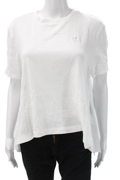 Adidas Womens Basic White Cotton Crew Neck Short Sleeve T-Shirt Size S