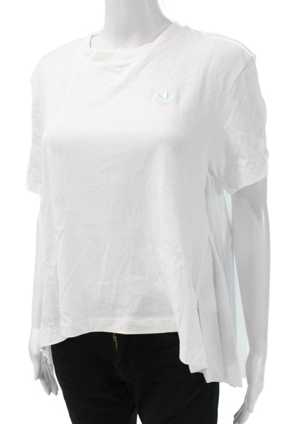 Adidas Womens Basic White Cotton Crew Neck Short Sleeve T-Shirt Size S