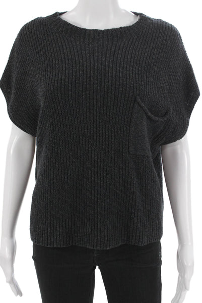 FP Movement Womens Gray Cotton Pullover Sweater Round Neck Sleeveless Size M