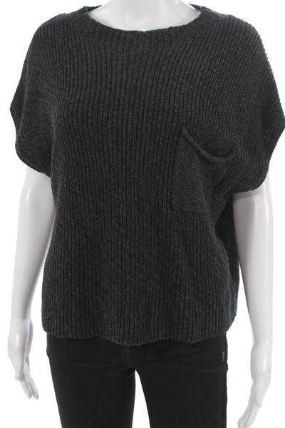 FP Movement Womens Gray Cotton Pullover Sweater Round Neck Sleeveless Size M