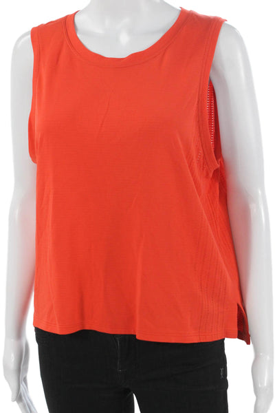 Lululemon Women Basic Sleeveless Tank Orange Polyester Blend Size S