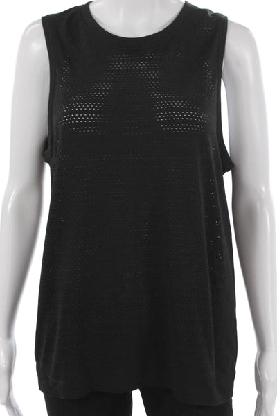 Lululemon Women Basic Sleeveless Tank Black Crew Neck Polyester Blend Size M