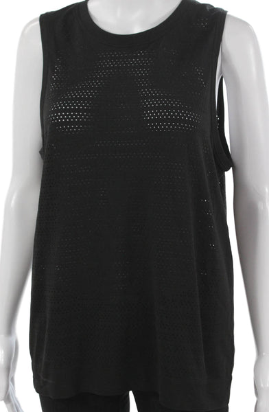 Lululemon Women Basic Sleeveless Tank Black Crew Neck Polyester Blend Size M