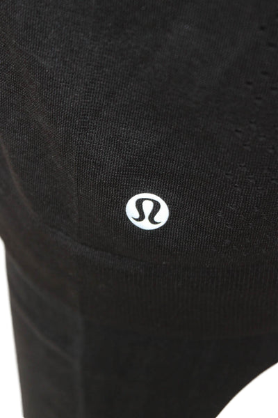 Lululemon Women Basic Sleeveless Tank Black Crew Neck Polyester Blend Size M